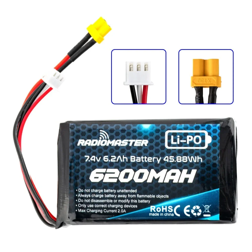 RadioMaster 6200mAh 2S 7.4v Lipo – vaizdas 3