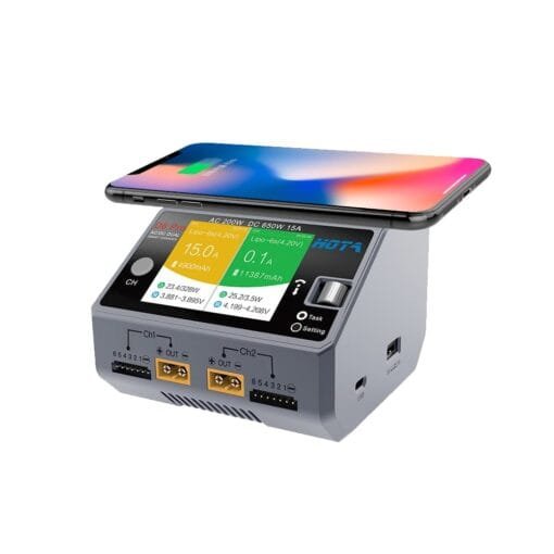 HOTA D6 Pro 325W 15A 1-6S Dual Channel AC/DC Smart Charger Wireless Charging – vaizdas 3