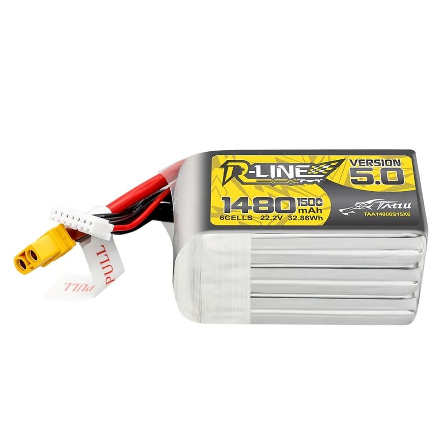 Akumuliatorius Tattu R-Line Version 5.0 1480mAh 22.2V 6S 150C LiPo– XT60