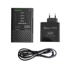 Gens Ace iMars mini G-Tech USB-C 2-4S 60W RC Battery Charger with Power Supply Adapter and Adpter Cable