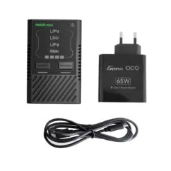 Gens Ace iMars mini G-Tech USB-C 2-4S 60W RC Battery Charger with Power Supply Adapter and Adpter Cable