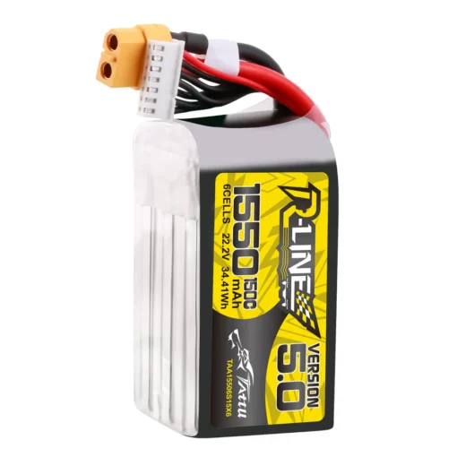Akumuliatorius Tattu R-Line 5.0 1550mAh 22.2V 6S 150C LiPo – XT60 - Image 2