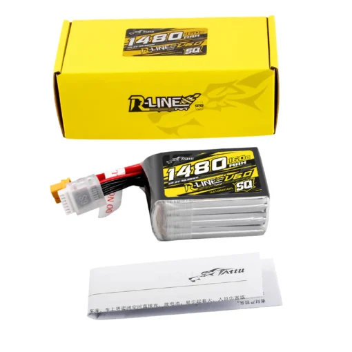 Akumuliatorius Tattu R-Line V6 1480mAh 22.2V 6S 160C LiPo – XT60 [SQ] - Image 5