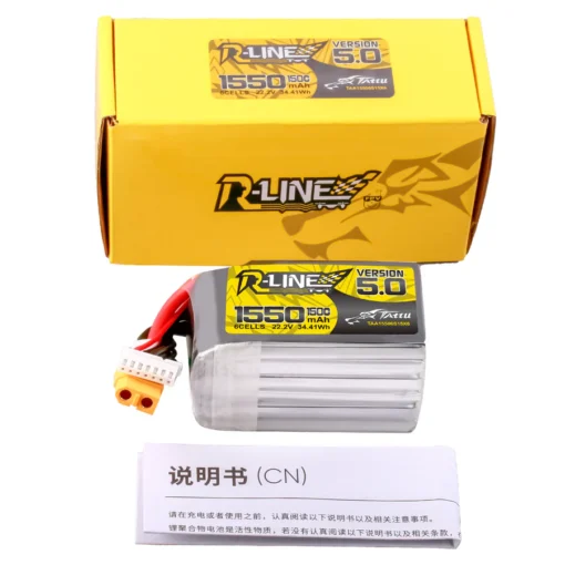 Akumuliatorius Tattu R-Line 5.0 1550mAh 22.2V 6S 150C LiPo – XT60 - Image 5