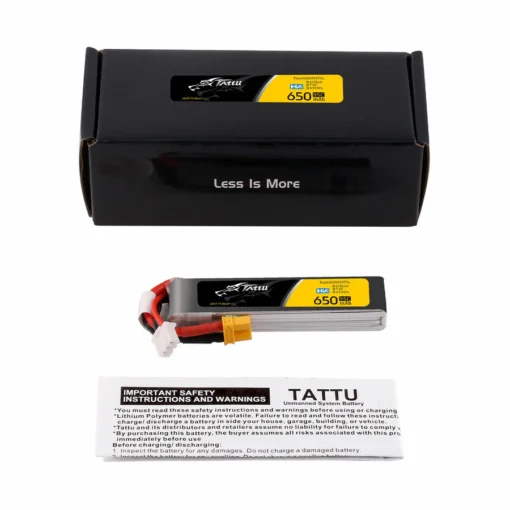 Akumuliatorius Tattu 650mAh 7.6V 2S 95C HV LiPo – XT30 - Image 5
