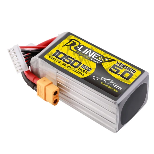 Akumuliatorius Tattu R-Line 5.0 1050mAh 22.2V 6S 150C LiPo – XT60 - Image 4
