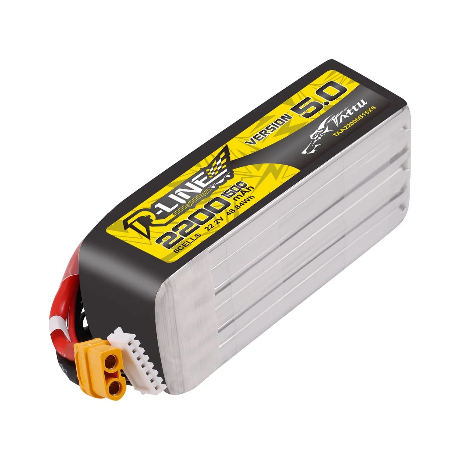 Akumuliatorius Tattu R-Line Version 5.0 2200mAh 22.2V 6S 150C LiPo – XT60 – vaizdas 2