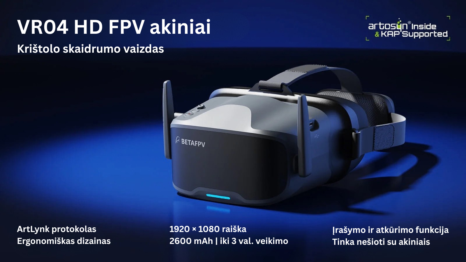 VR04 HD FPV akiniai