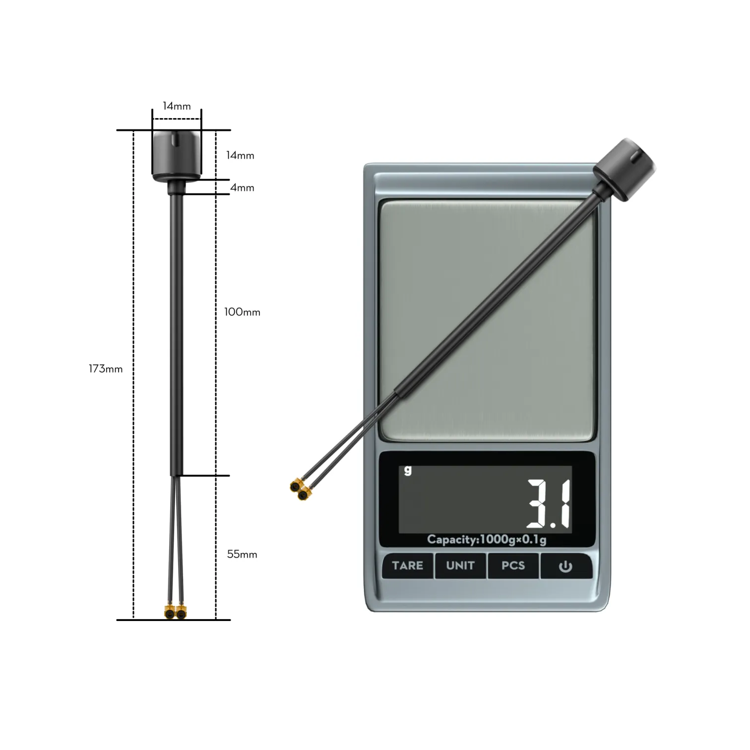 Flywoo Bipolar Dual-Band 5.8G / 2.4G UFL Antena DJI O3 / O4 PRO – vaizdas 6