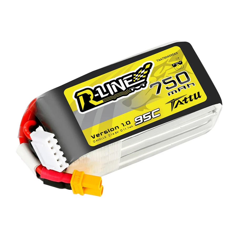Akumuliatorius Tattu Lipo R-Line 750mAh 95C 4S1P 14.8V – XT30U – vaizdas 2