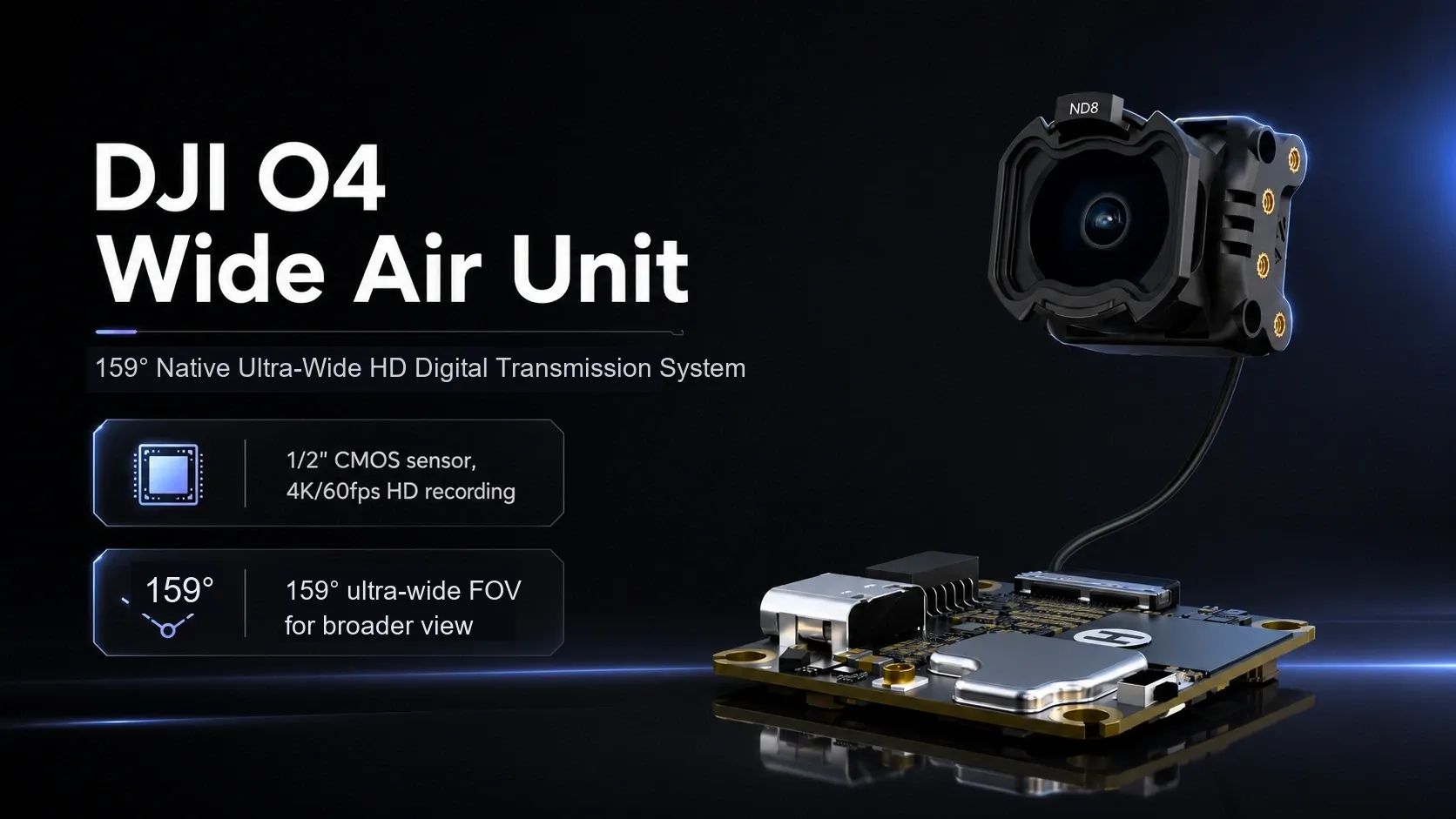 DJI O4 Wide kamera ir vaizdo siųstuvas